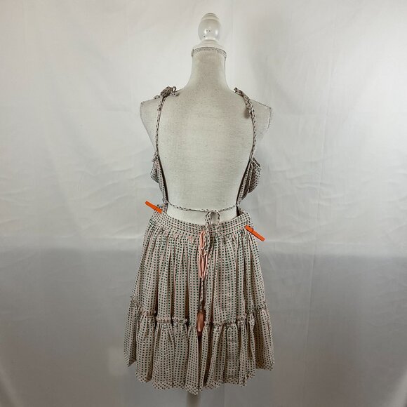 Reset Halter Dress M Pale Pink Green Dotted Ruffle Full Skirt New NWT - Picture 8 of 13